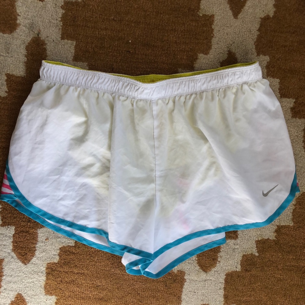 White Nike athletic shorts